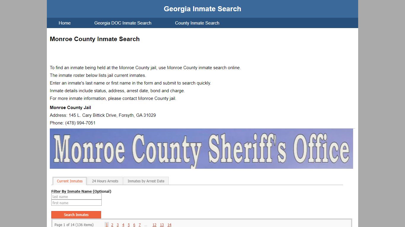 Monroe County Jail Inmate Search
